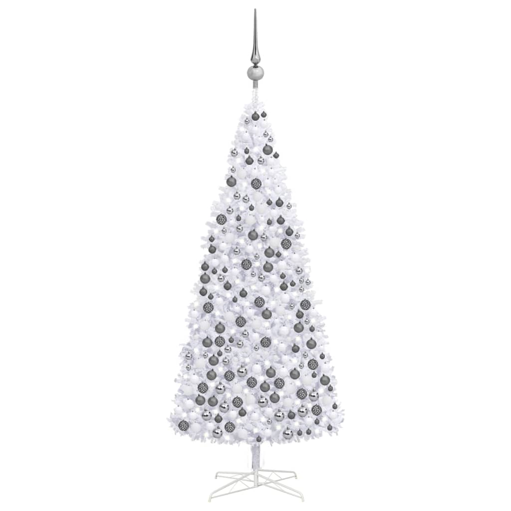 vidaXL Kunstkerstboom met verlichting en kerstballen 400 cm wit
