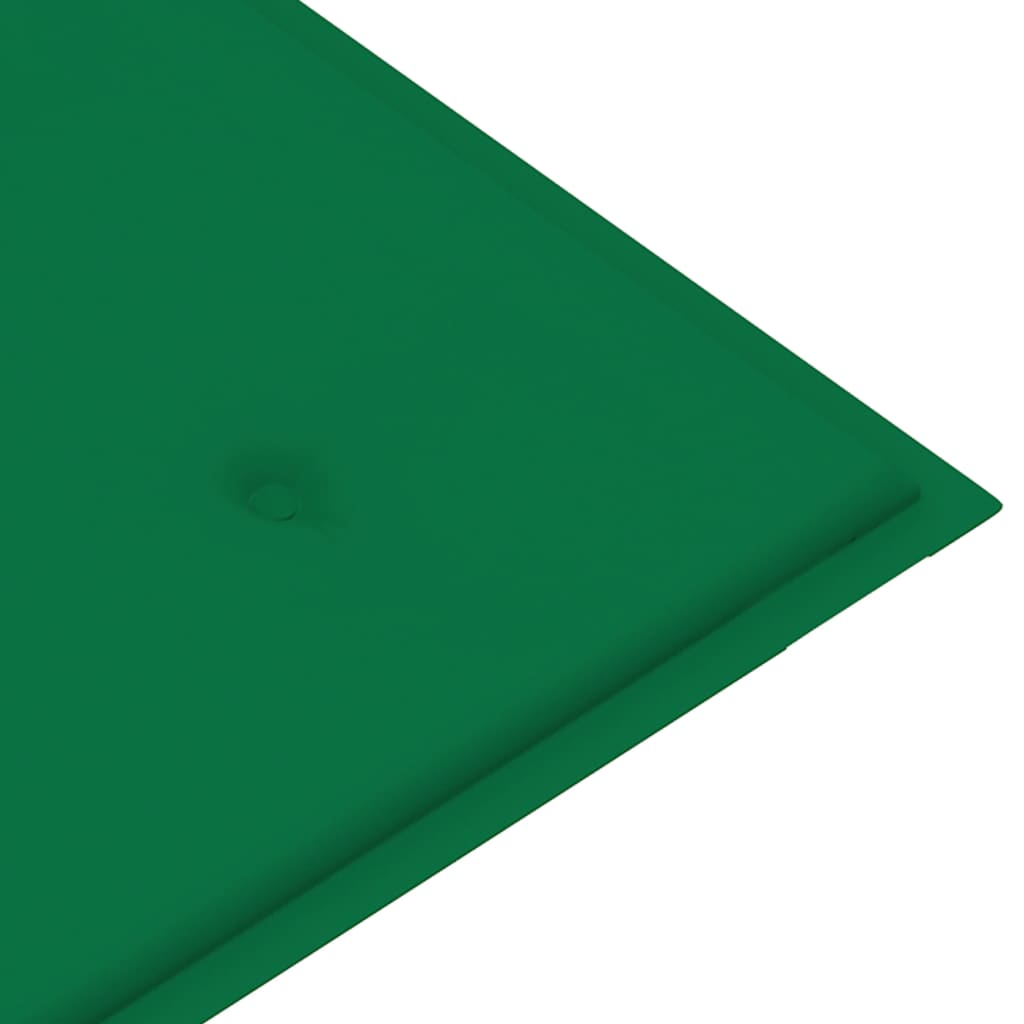 vidaXL Tuinbank met groen kussen 112 cm massief teakhout