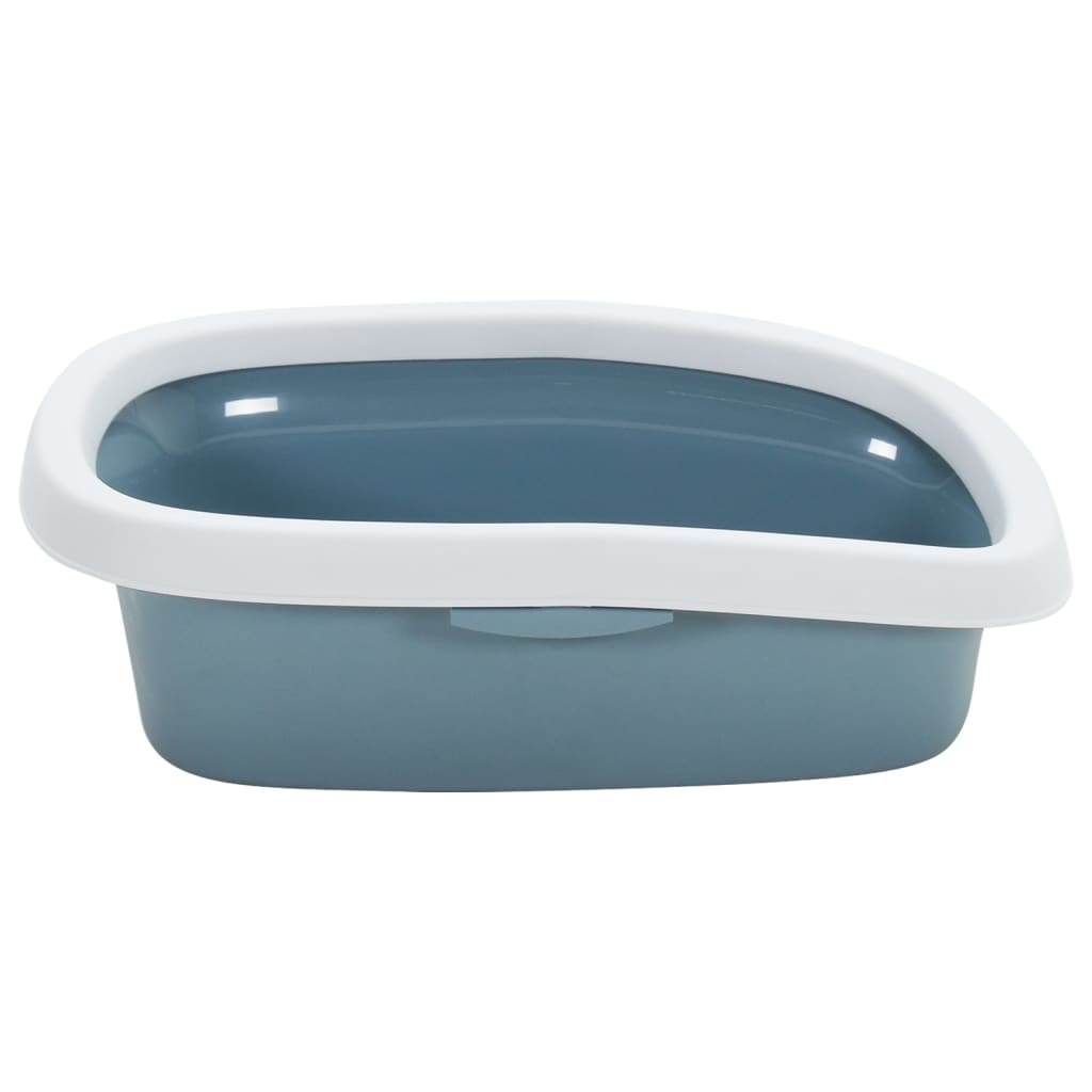 vidaXL Kattenbak 58x39x17 cm polypropeen wit en blauw