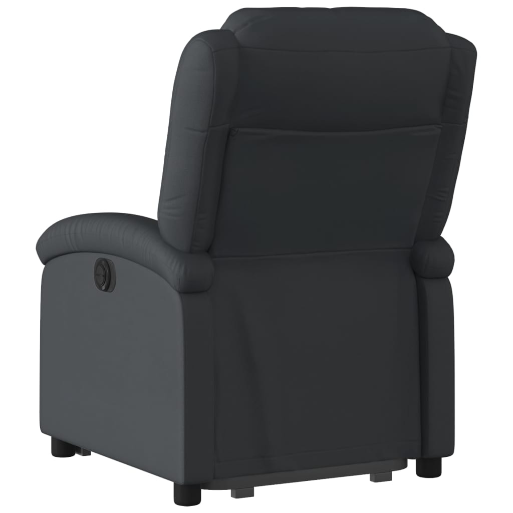 vidaXL Sta-op-stoel elektrisch echt leer zwart