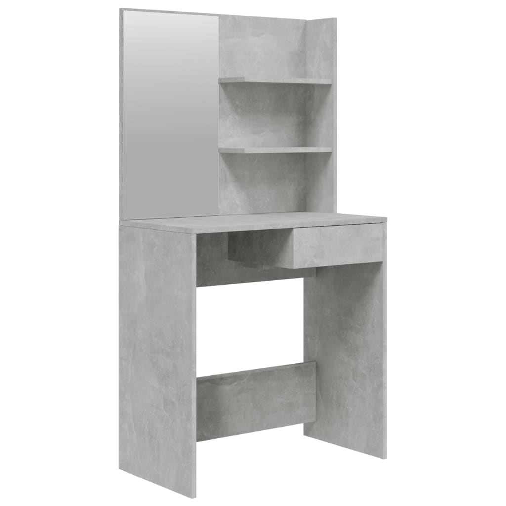vidaXL Kaptafel met spiegel 74,5x40x141 cm betongrijs