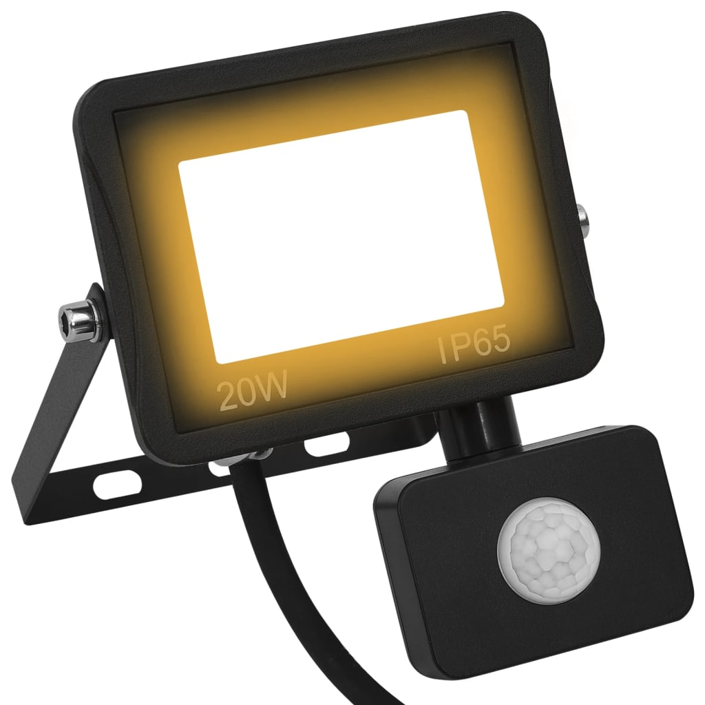 vidaXL Spotlight met sensor LED 20 W warmwit