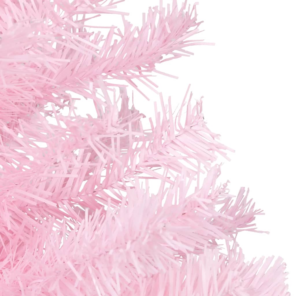 vidaXL Kunstkerstboom met verlichting en standaard 120 cm PVC roze