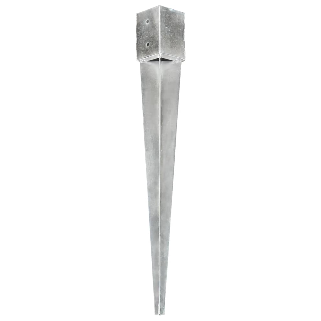 vidaXL Grondpinnen 12 st 10x10x91 cm gegalvaniseerd staal zilverkleurig