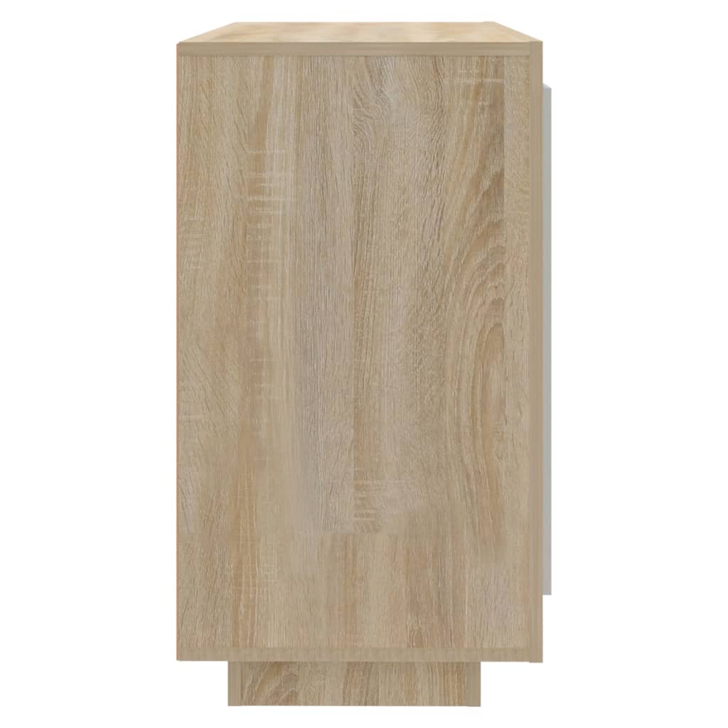 vidaXL Dressoir 80x40x75 cm bewerkt hout wit en sonoma eikenkleurig