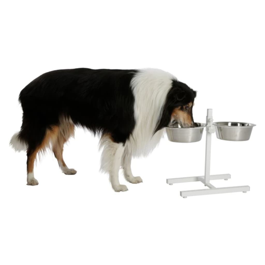 Kerbl Voerbak voor huisdieren met standaard 2x2,8 L 43 cm wit