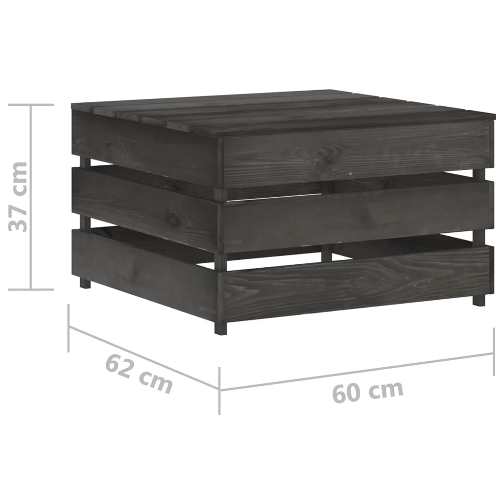 vidaXL 5-delige Loungeset grijs geïmpregneerd grenenhout