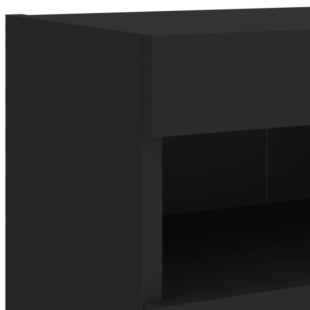 vidaXL Tv-wandmeubel met LED-verlichting 80x30x40 cm zwart
