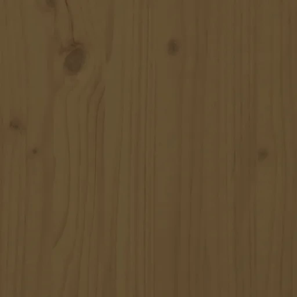 vidaXL Bedframe met hoofdbord massief hout honingbruin 140x200 cm