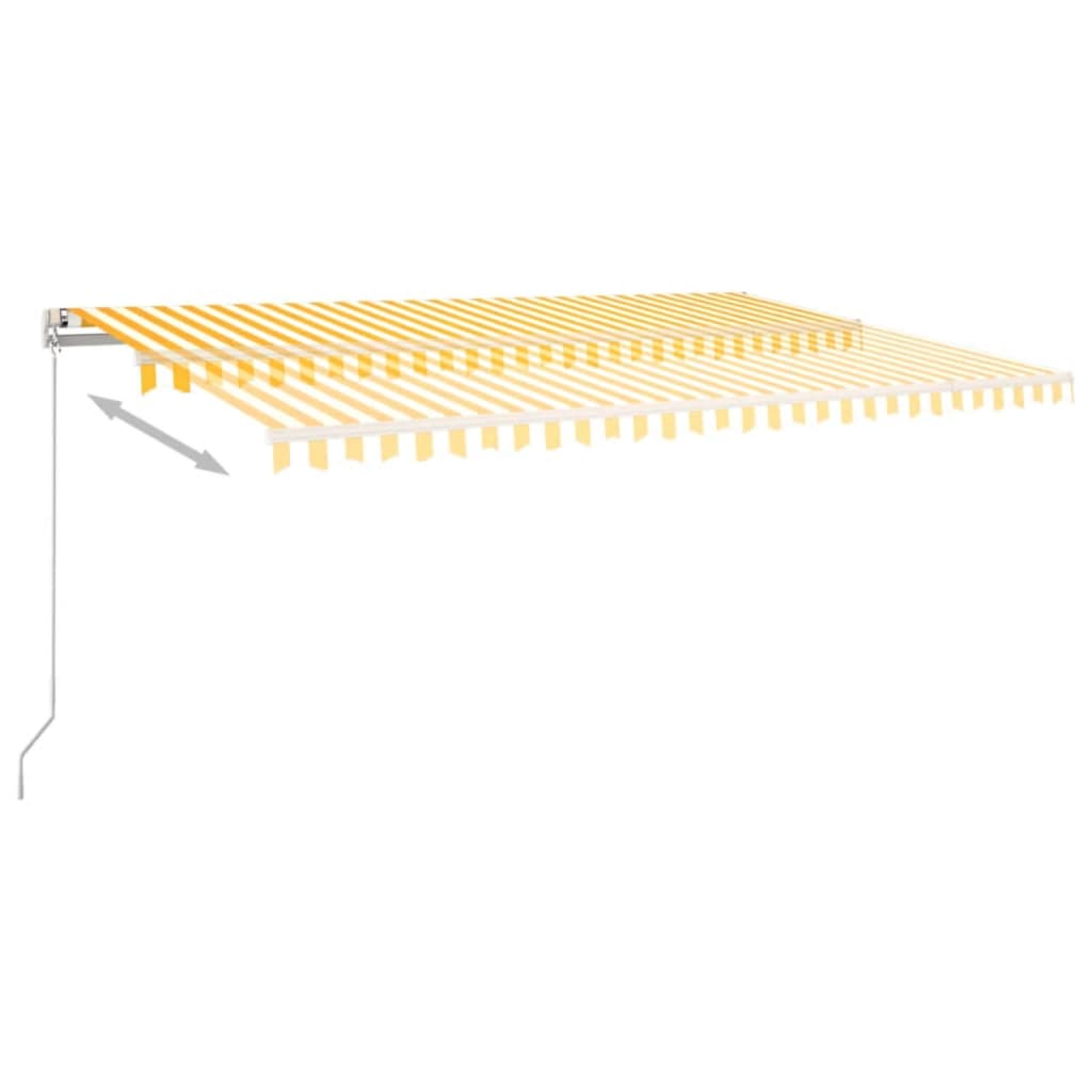 vidaXL Luifel handmatig uittrekbaar 500x300 cm geel en wit