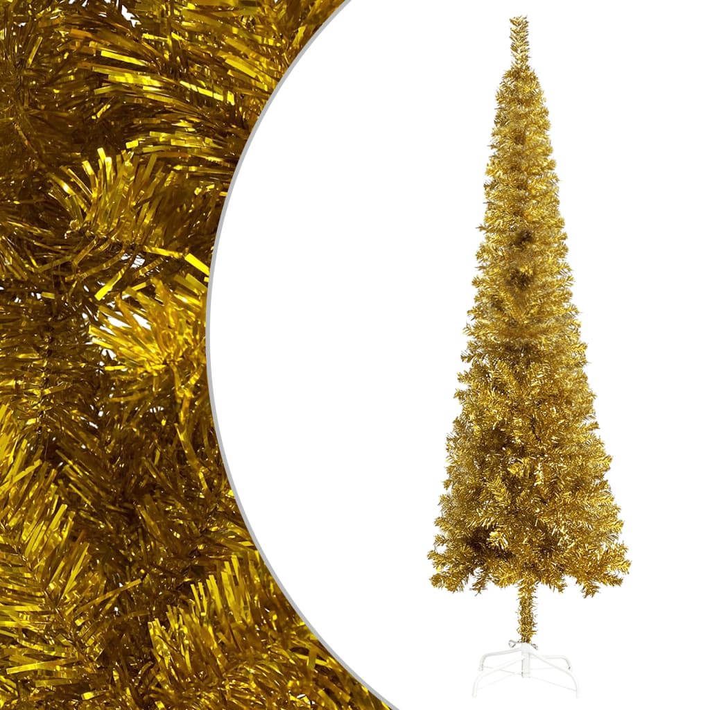 vidaXL Kerstboom smal 240 cm goudkleurig