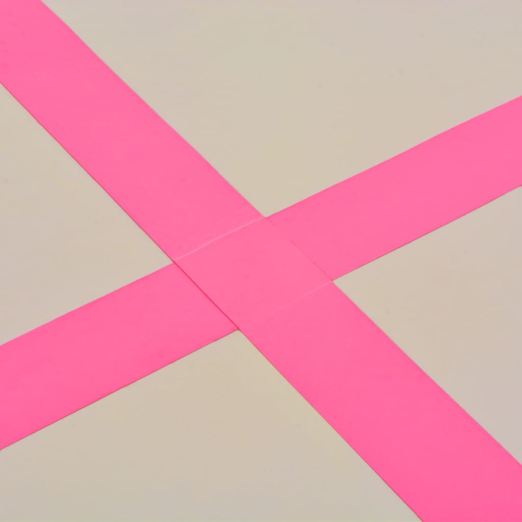 vidaXL Gymnastiekmat met pomp opblaasbaar 600x100x10 cm PVC roze