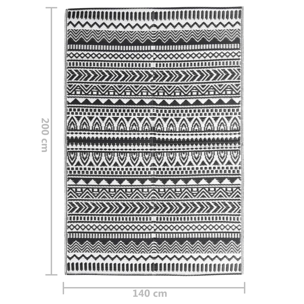 vidaXL Buitenkleed 140x200 cm polypropeen zwart