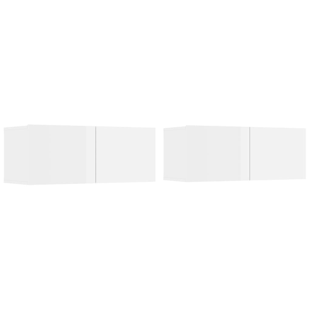 vidaXL Tv-meubelen 2 st 80x30x30 cm bewerkt hout hoogglans wit