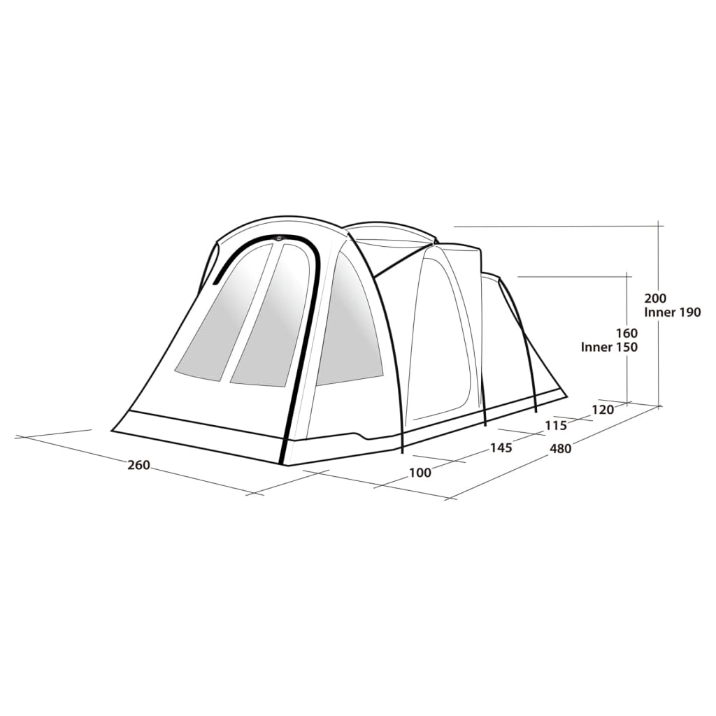 Outwell Tunneltent Springwood 4SG 4-persoons 2-kamers blauw