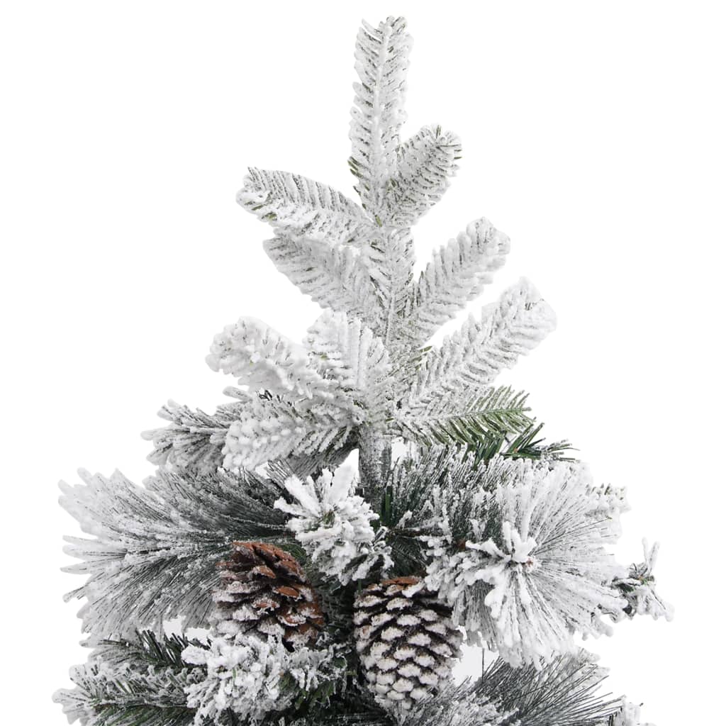 vidaXL Kerstboom met dennenappels en sneeuw 225 cm PVC en PE
