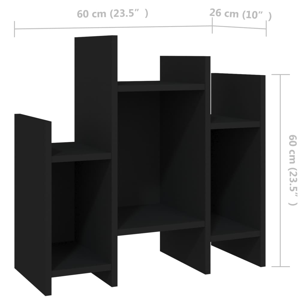 vidaXL Bijzetkast 60x26x60 cm bewerkt hout zwart