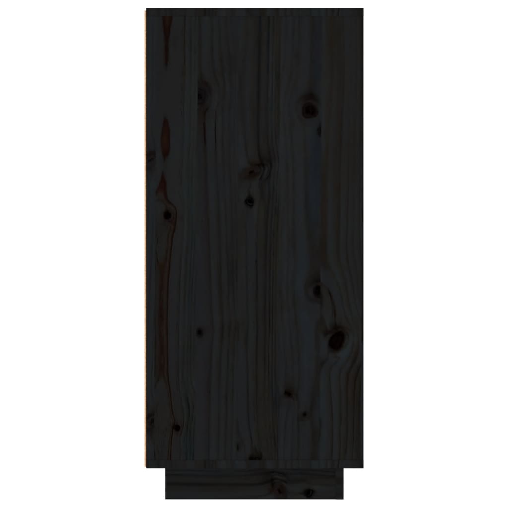 vidaXL Schoenenkast 60x35x80 cm massief grenenhout zwart
