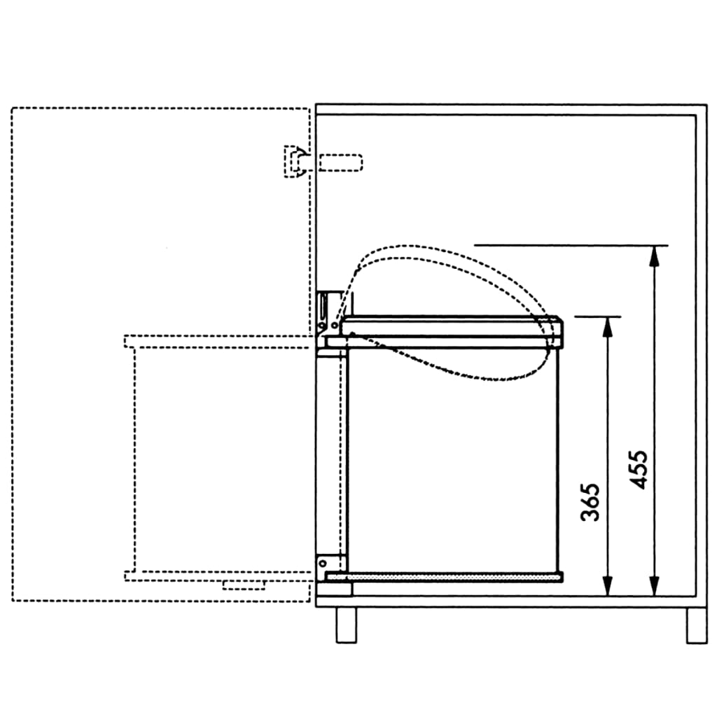 Hailo Inbouw afvalemmer Compact-Box M 15 L roestvrij staal 3555-101