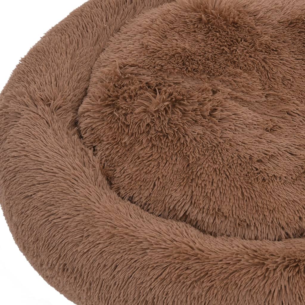 vidaXL Honden-/kattenkussen wasbaar 90x90x16 cm pluche bruin