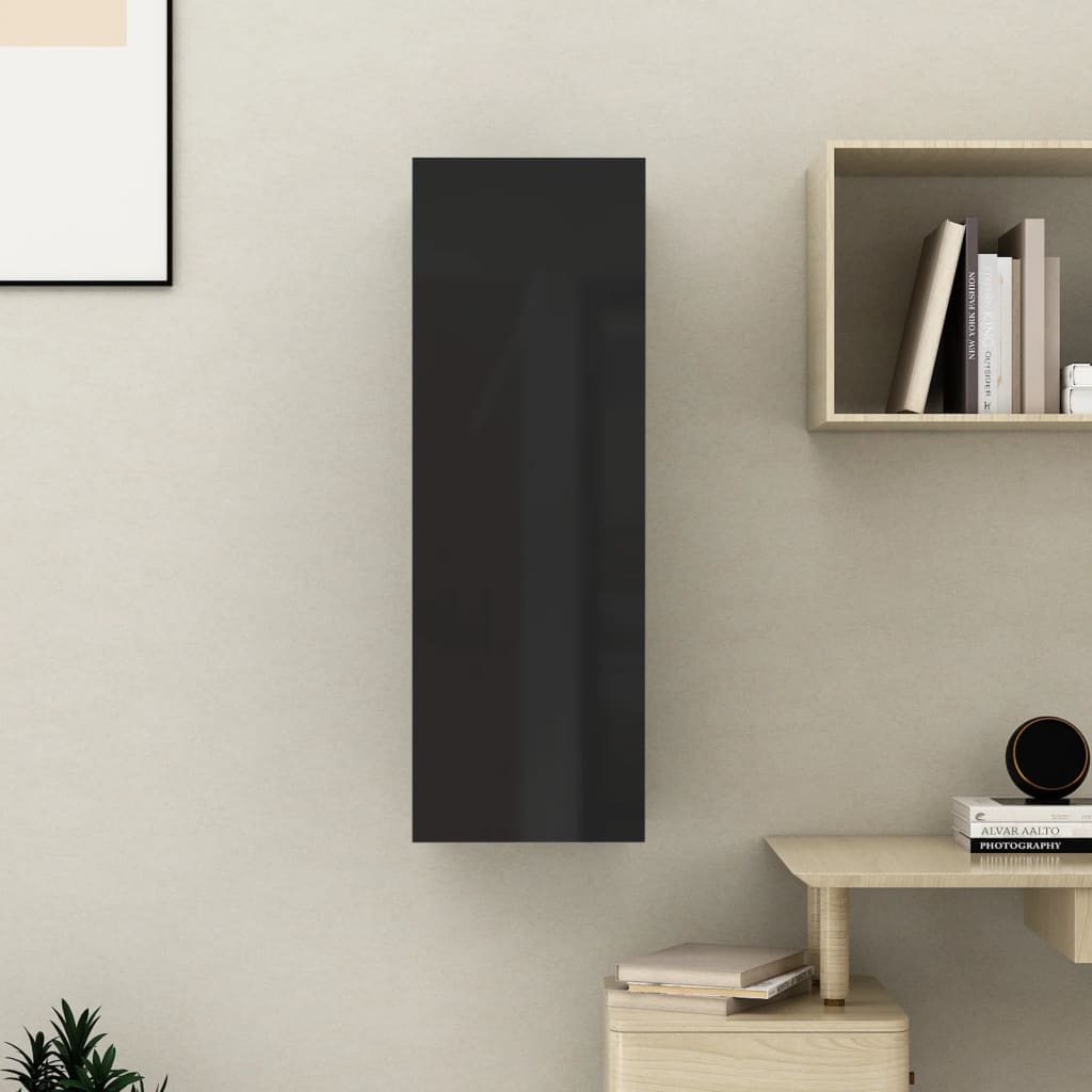 vidaXL Tv-meubel 30,5x30x90 cm spaanplaat hoogglans zwart