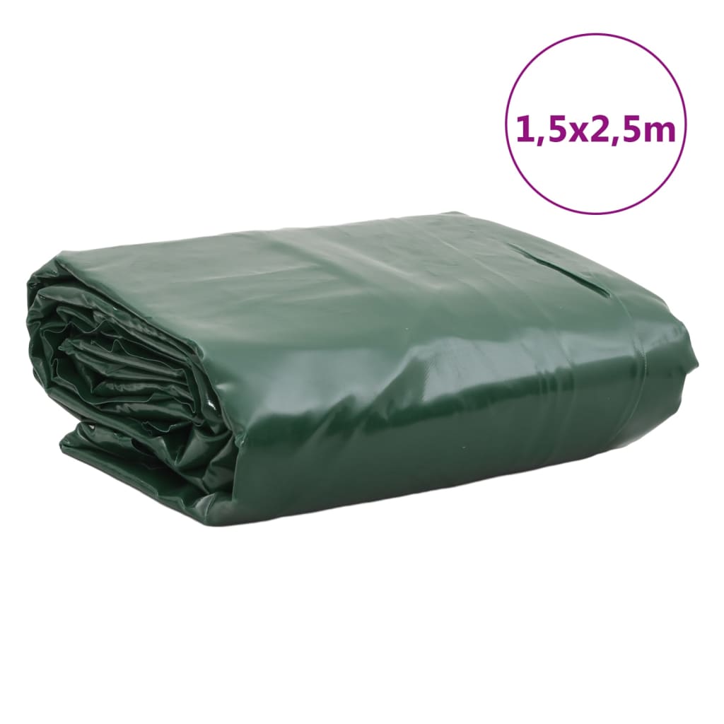 vidaXL Dekzeil 650 g/m² 1,5x2,5 m groen