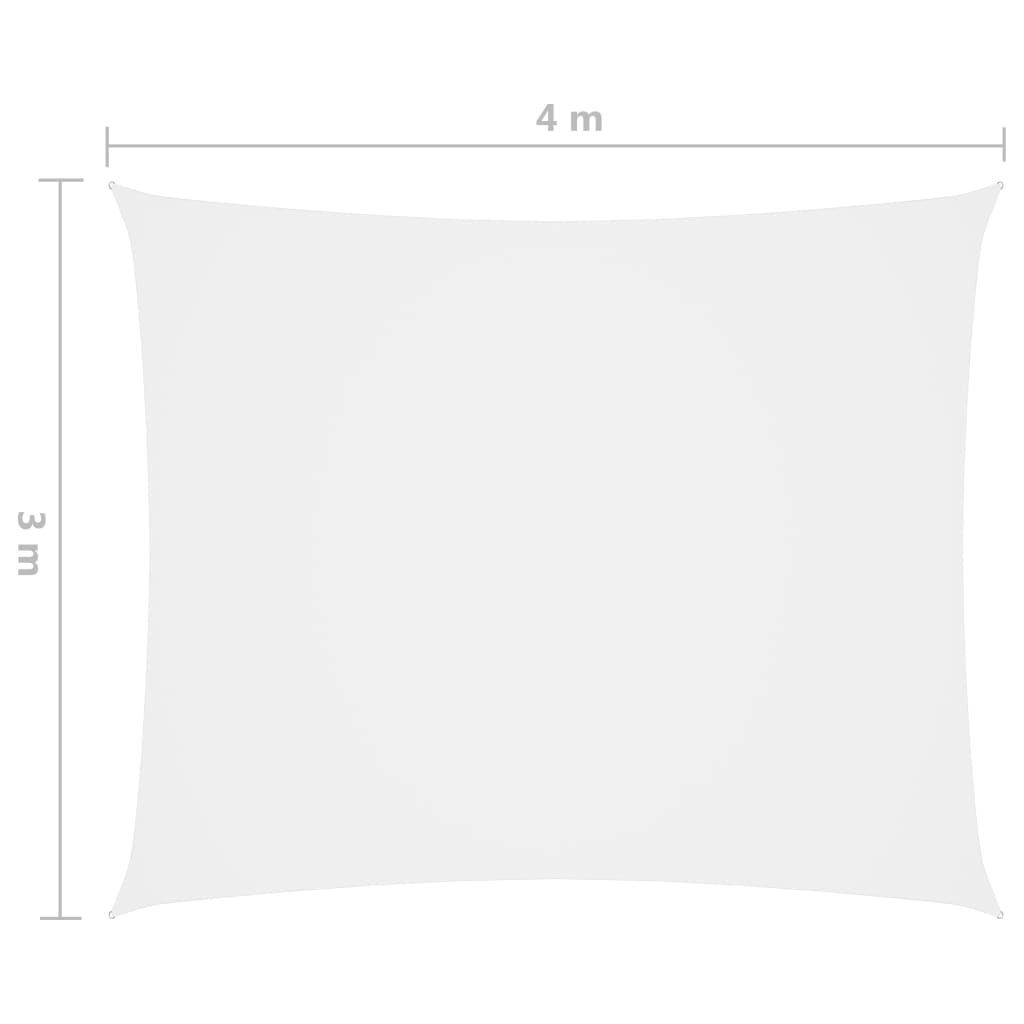 vidaXL Zonnescherm rechthoekig 3x4 m oxford stof wit
