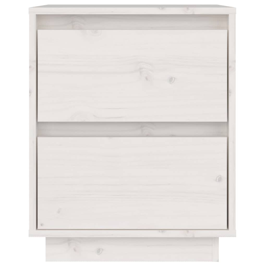 vidaXL Nachtkastje 40x35x50 cm massief grenenhout wit