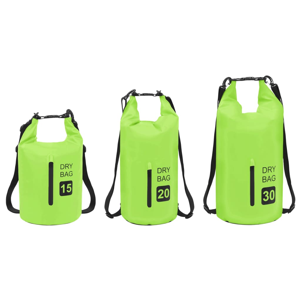 vidaXL Drybag met rits 15 L PVC groen