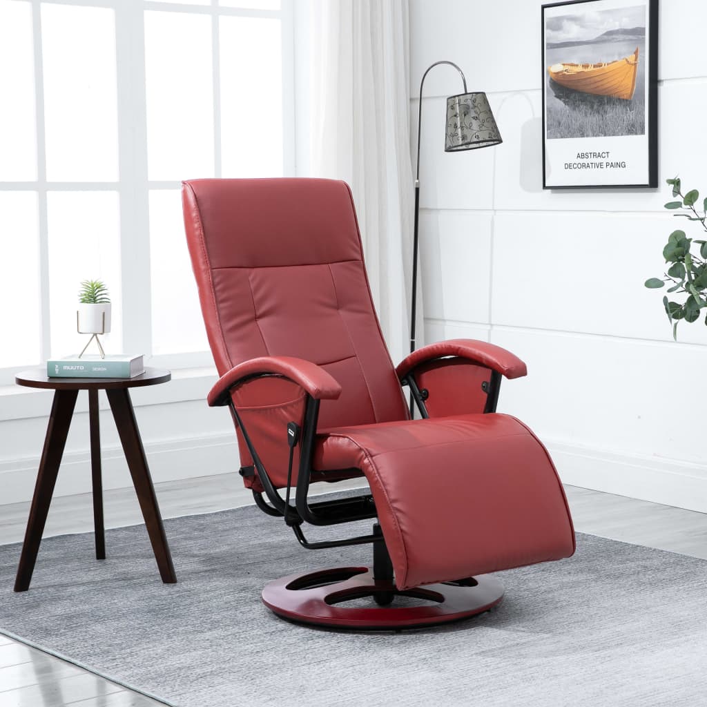vidaXL Fauteuil verstelbaar met voetenbankje kunstleer