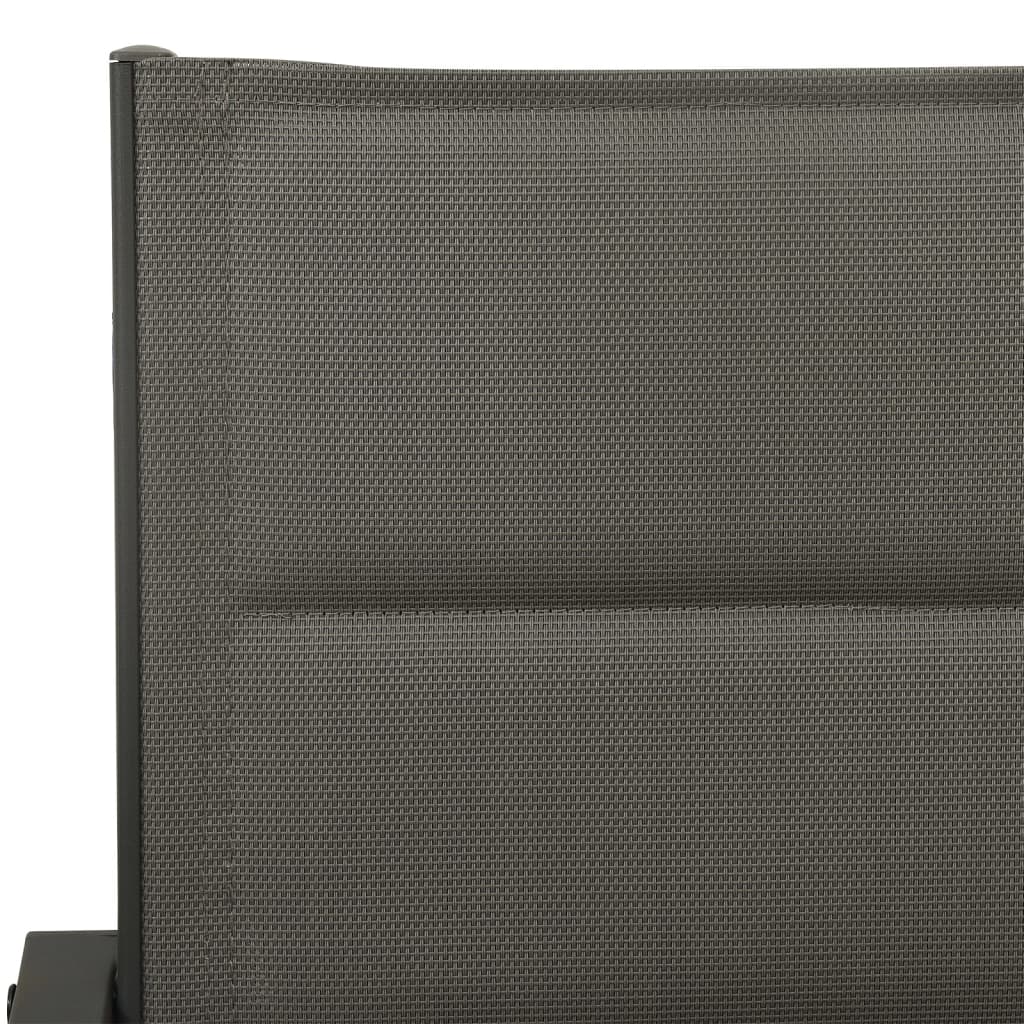 vidaXL 3-delige Tuinset textileen en staal zwart