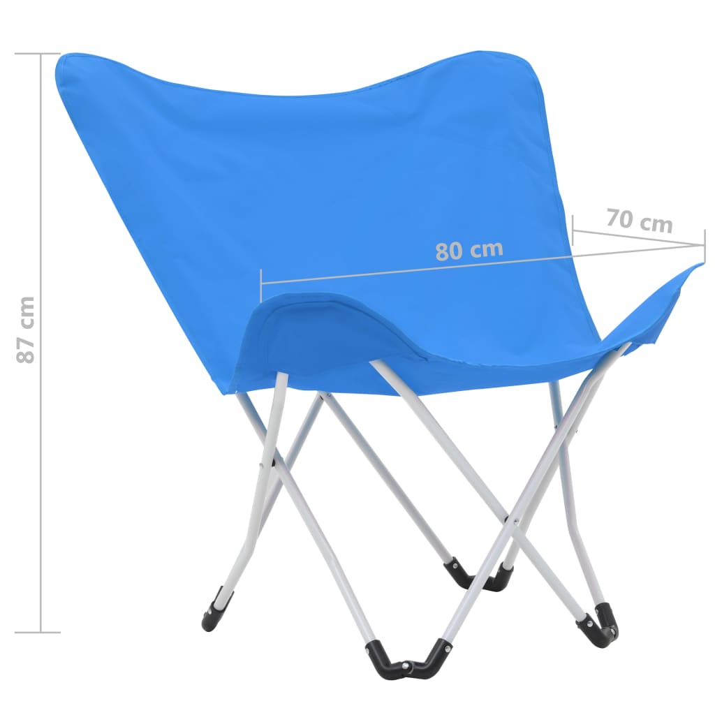vidaXL Vlinderstoelen inklapbaar blauw 2 st