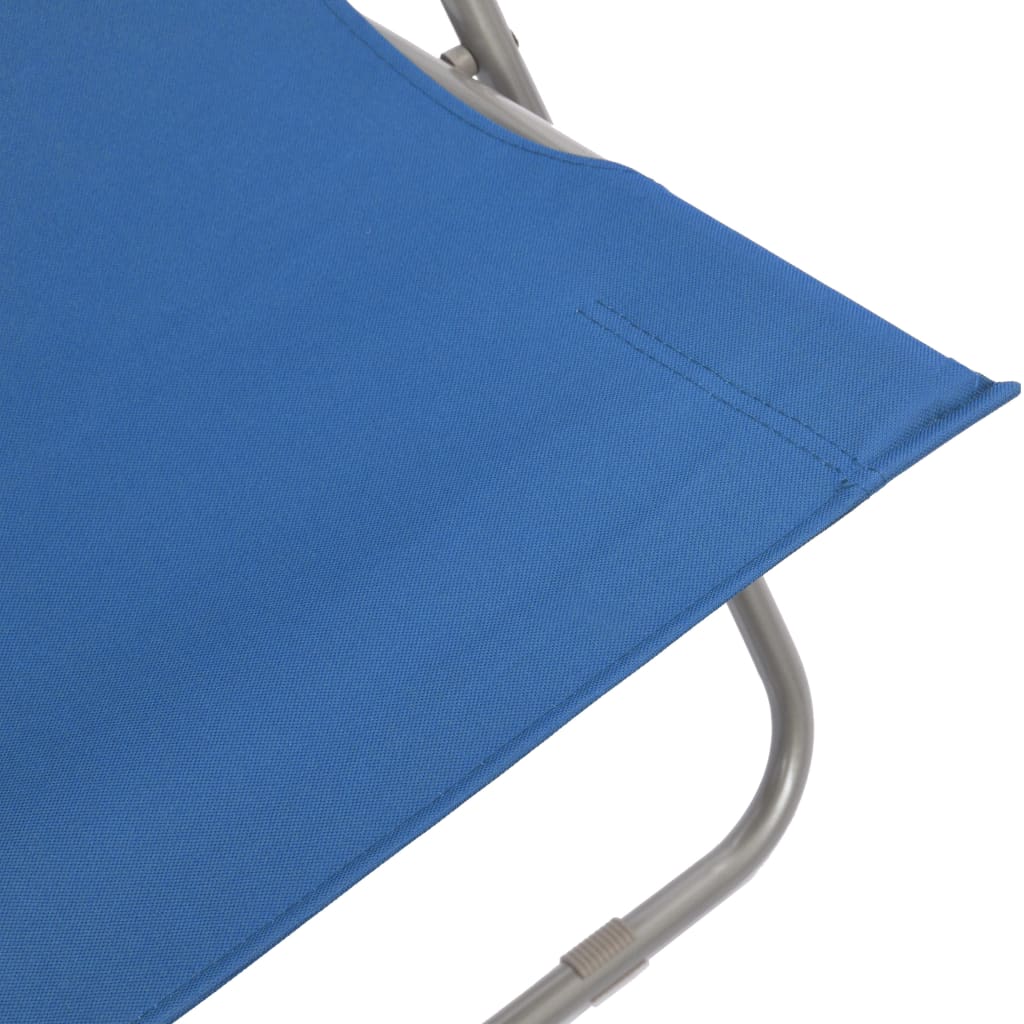 vidaXL Strandstoelen inklapbaar 2 st staal en oxford stof blauw