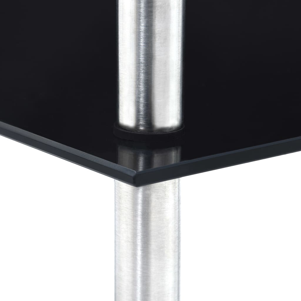vidaXL Kastje 5-laags 30x30x130 cm gehard glas zwart