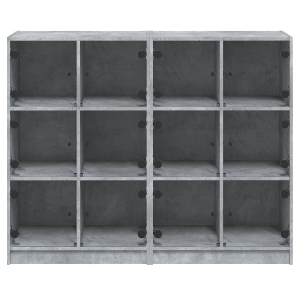 vidaXL Boekenkast met deuren 136x37x109 cm bewerkt hout betongrijs