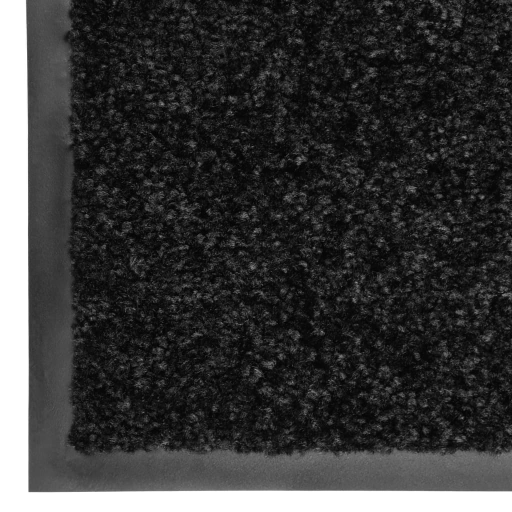 vidaXL Deurmat wasbaar 90x150 cm zwart