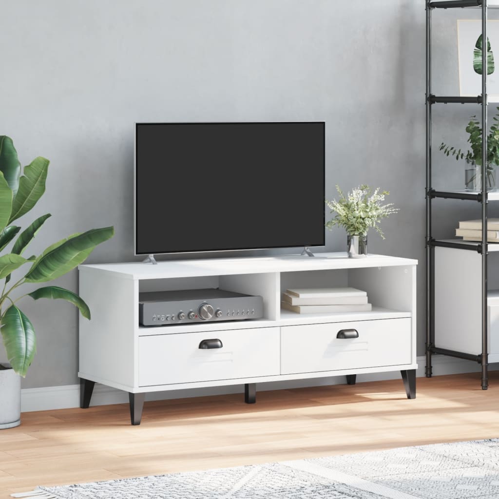 vidaXL Tv-meubel VIKEN bewerkt hout wit