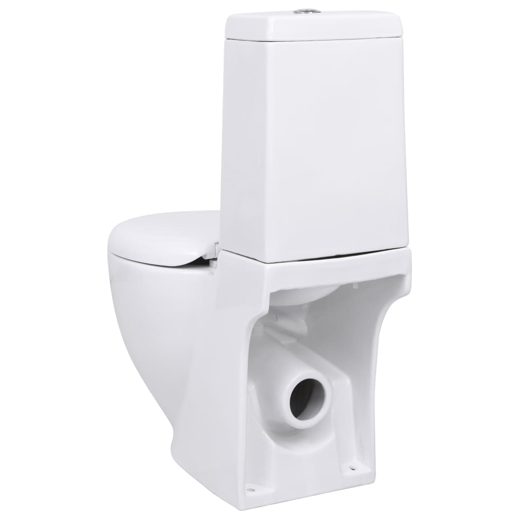 vidaXL Toilet met afvoer achter keramiek wit