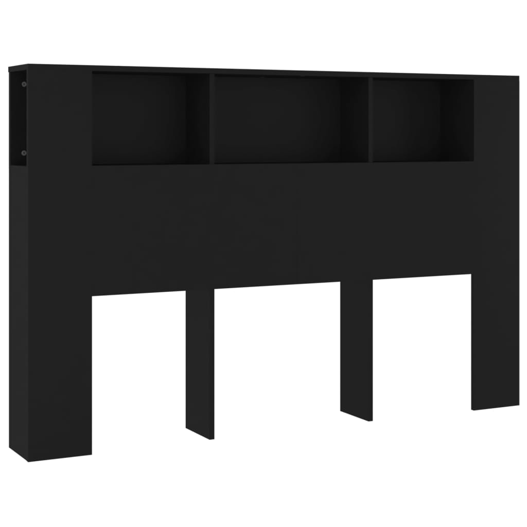 vidaXL Hoofdbordkast 160x18,5x104,5 cm zwart