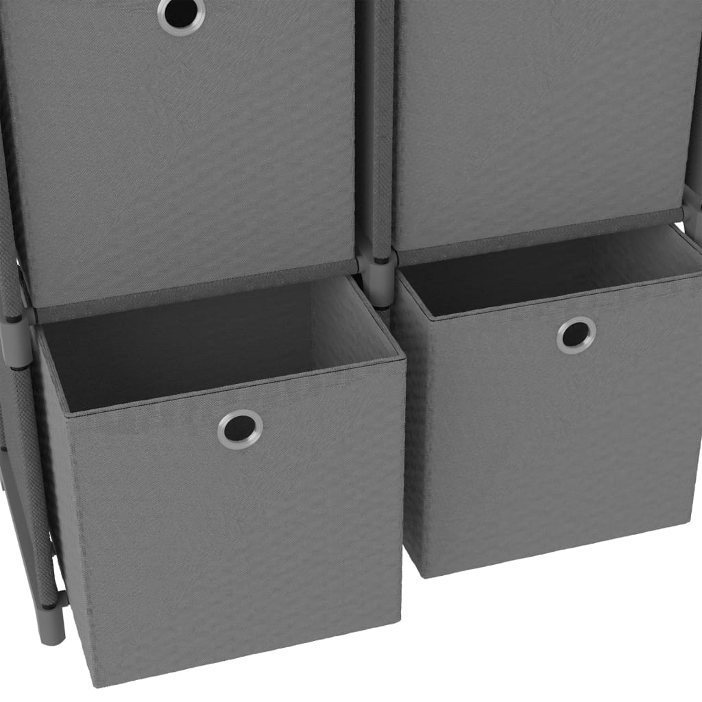 vidaXL Kast met 6 vakken met boxen 103x30x72,5 cm stof grijs