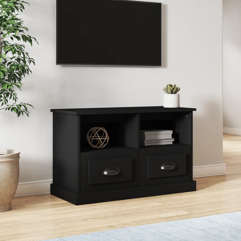 vidaXL Tv-meubel 80x35x50 cm bewerkt hout zwart