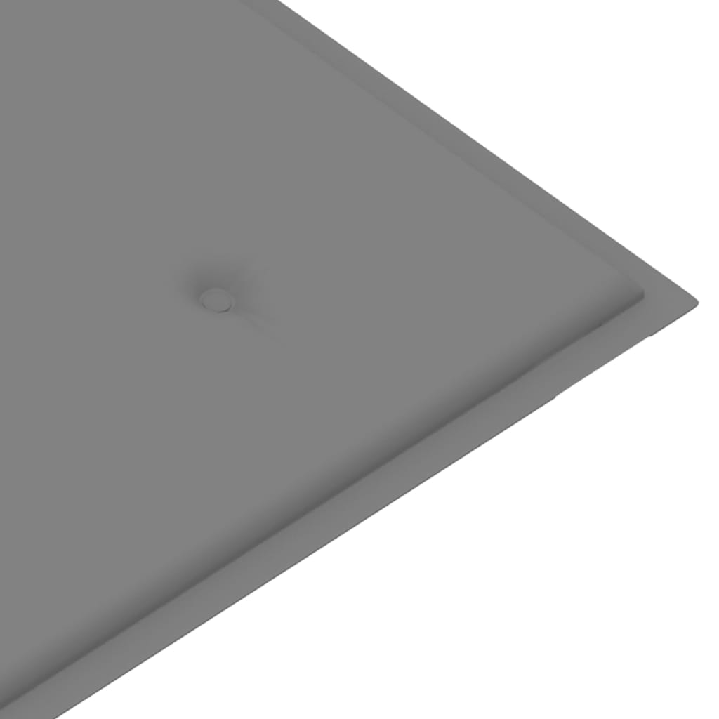 vidaXL Tuinbank met grijs kussen 120 cm massief teakhout