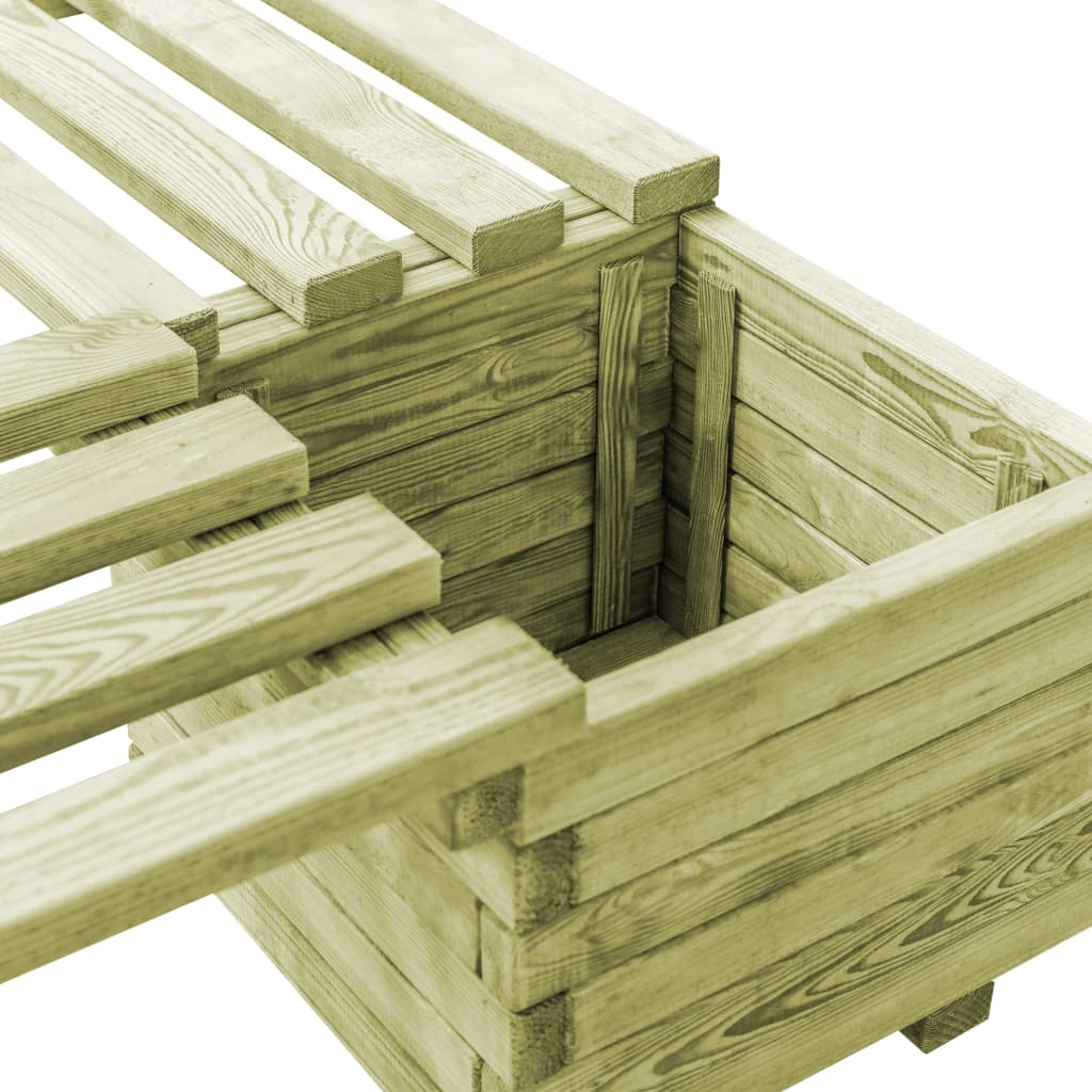 vidaXL B-stock Tuinbank met plantenbakken geïmpregneerd massief hout