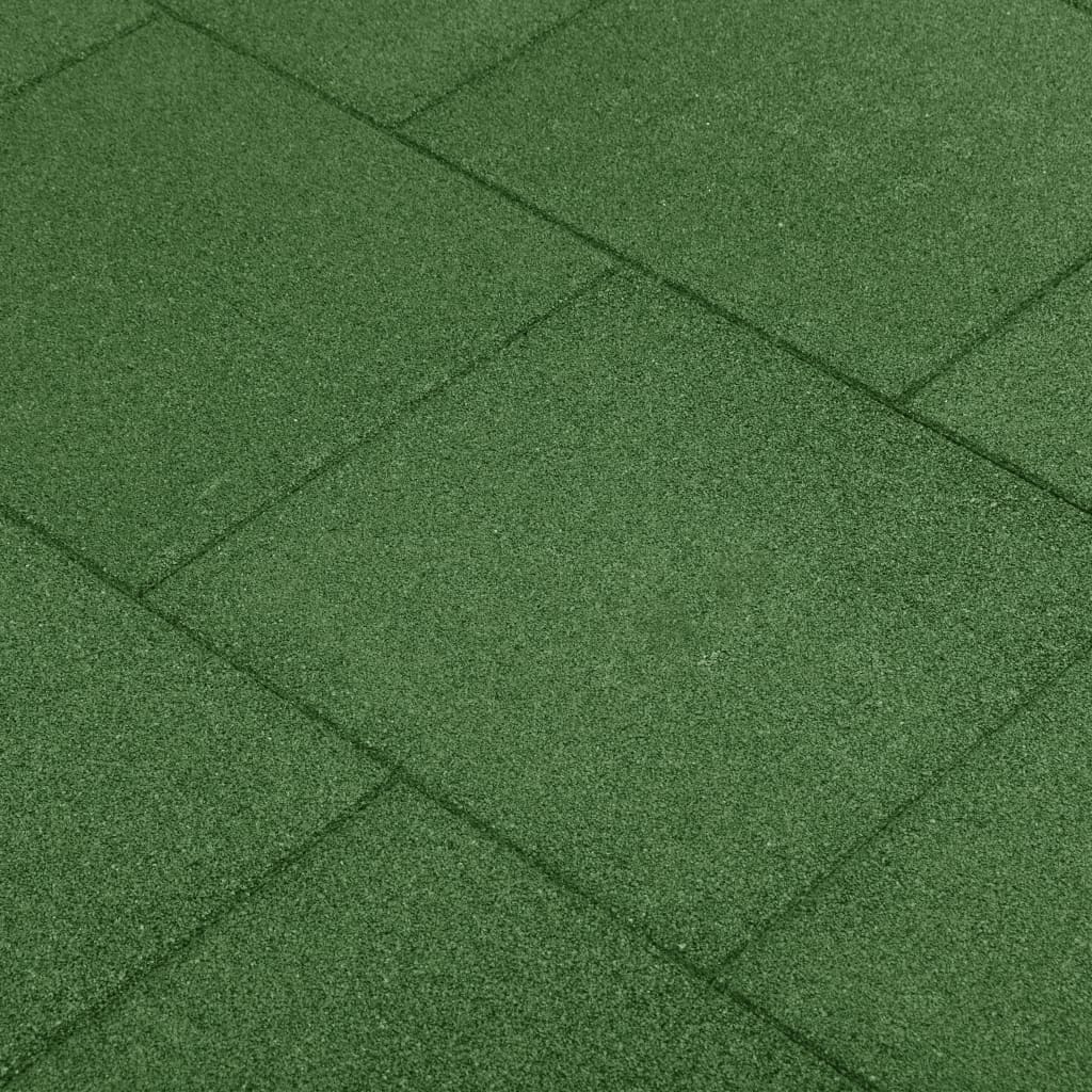 vidaXL Valtegels 6 st 50x50x3 cm rubber groen