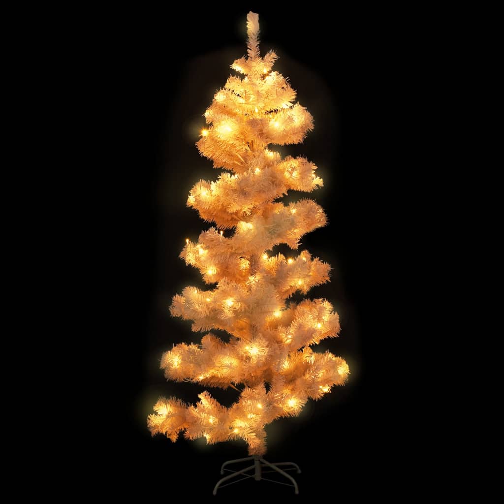 vidaXL Kunstkerstboom met verlichting en standaard 180 cm PVC wit