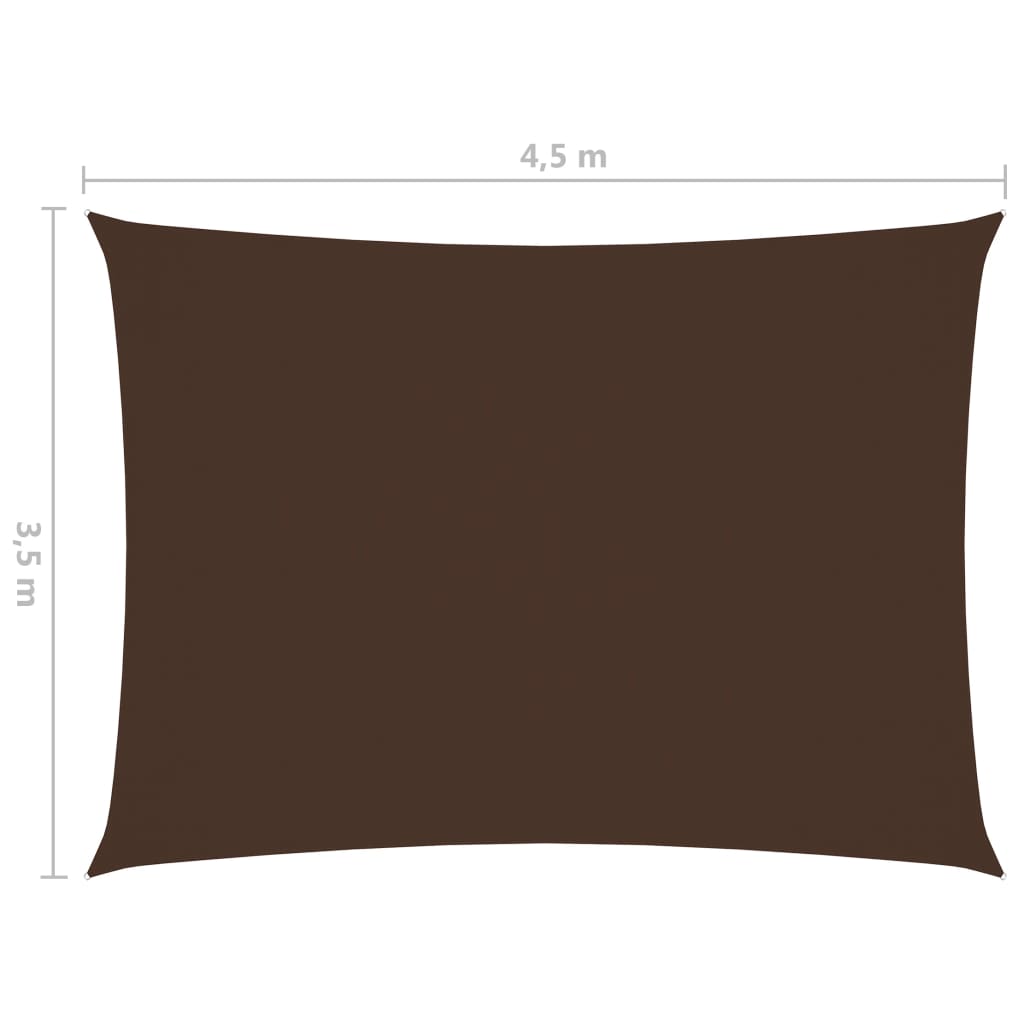 vidaXL Zonnescherm rechthoekig 3,5x4,5 m oxford stof bruin