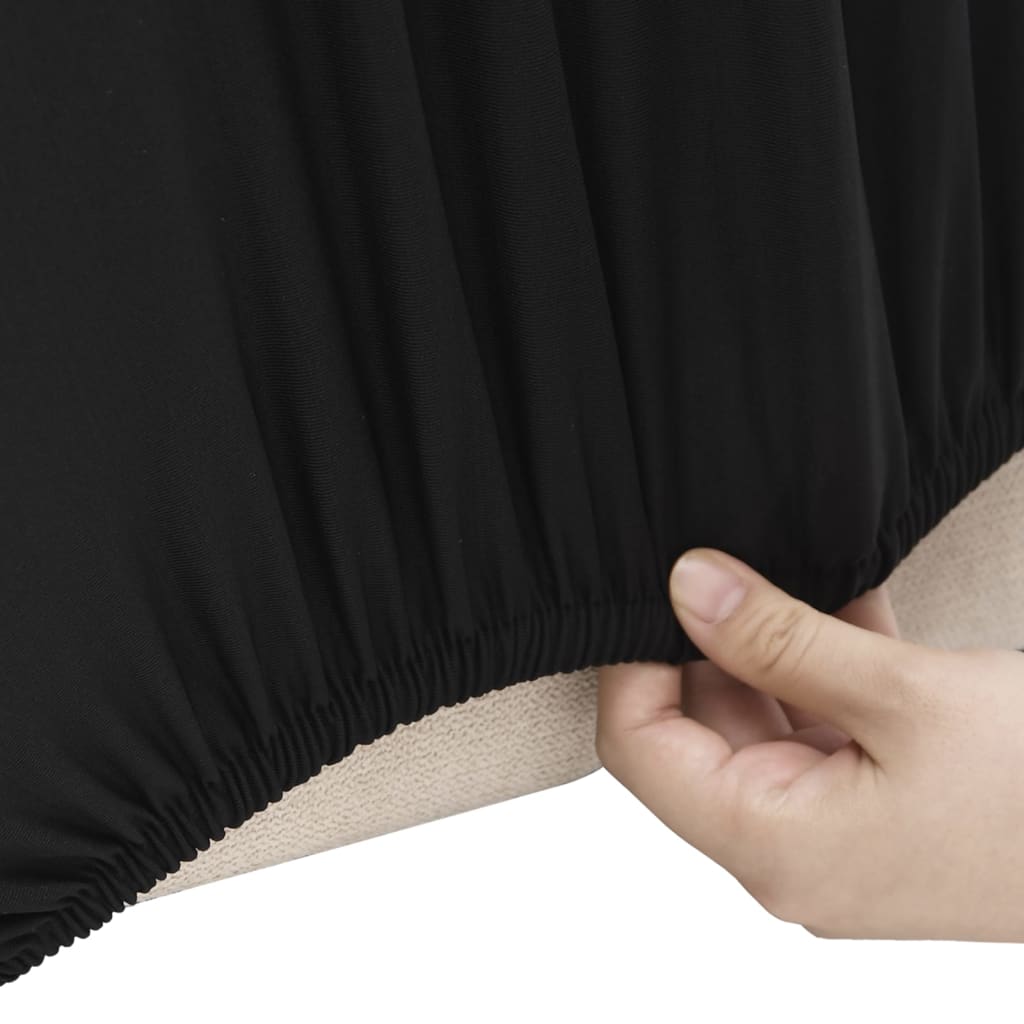 vidaXL Vierzitsbankhoes stretch polyester jersey zwart