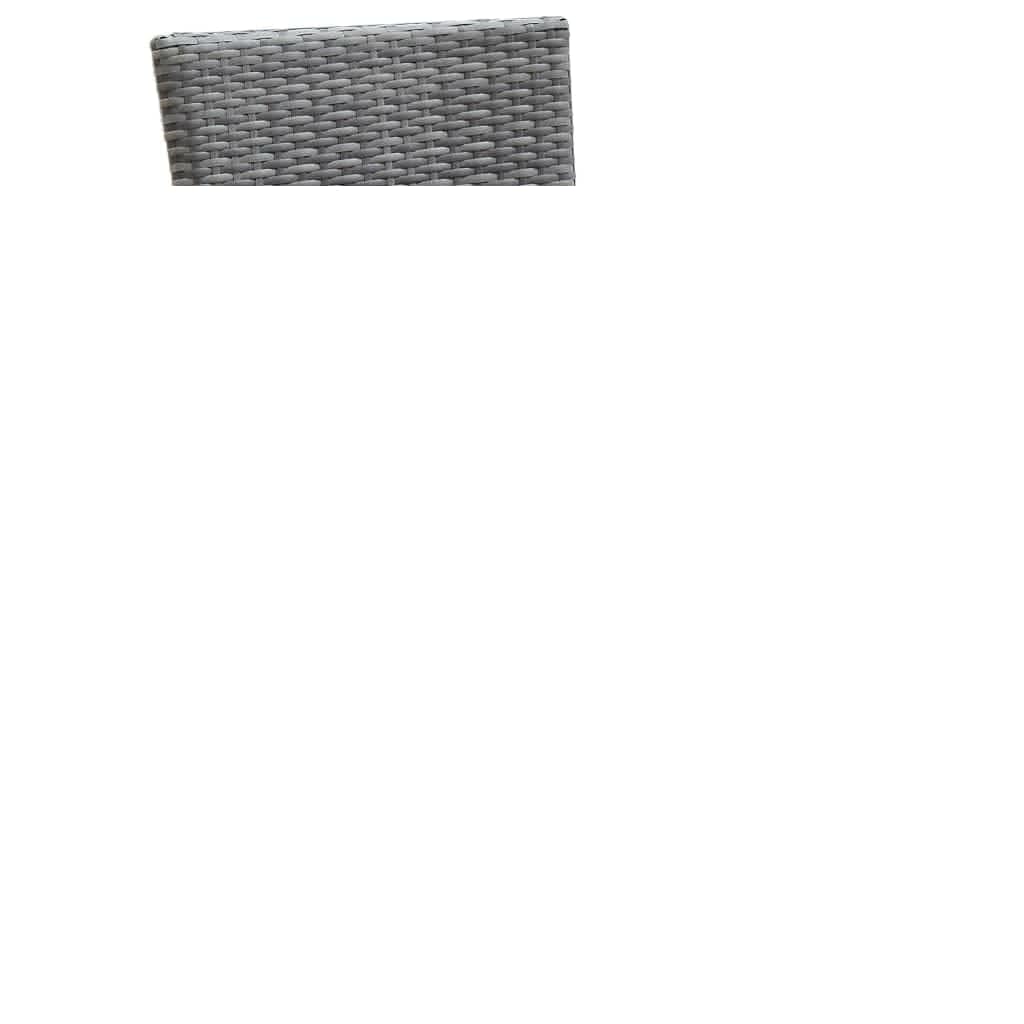 vidaXL 3-delige Tuinset met kussens poly rattan grijs