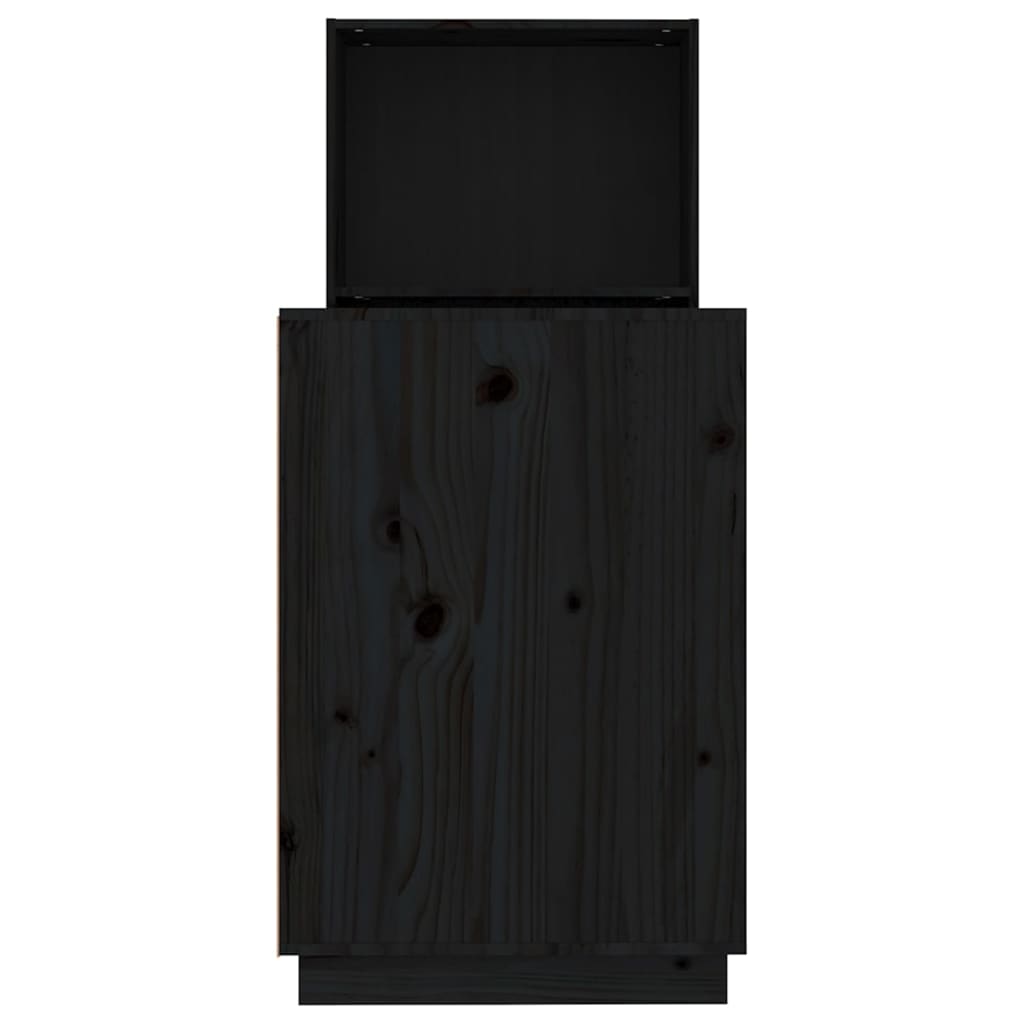 vidaXL Bureau 110x53x117 cm massief grenenhout zwart