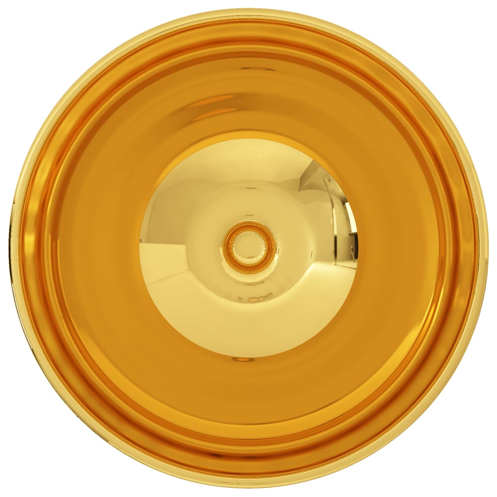 vidaXL Wastafel 32,5x14 cm keramiek goudkleurig